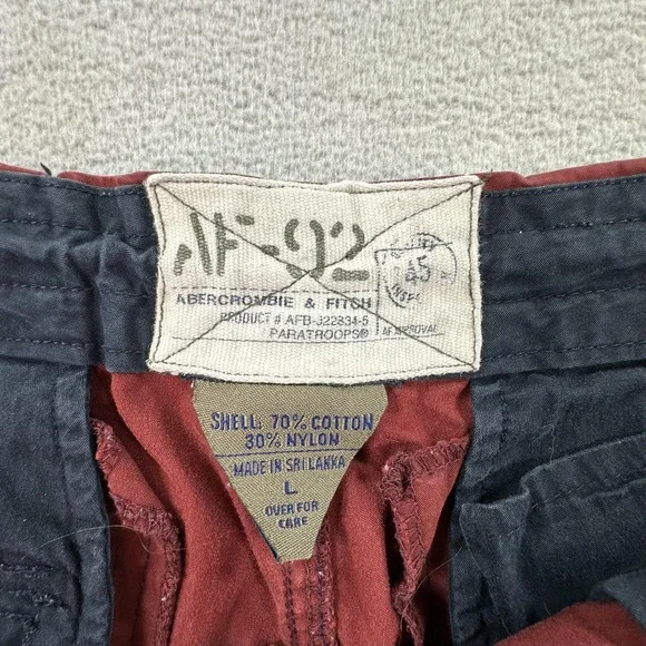 Abercrombie & Fitch Cargo Shorts Mens Large Rust Red Paratroops AF-92 Pockets - Picture 10 of 15